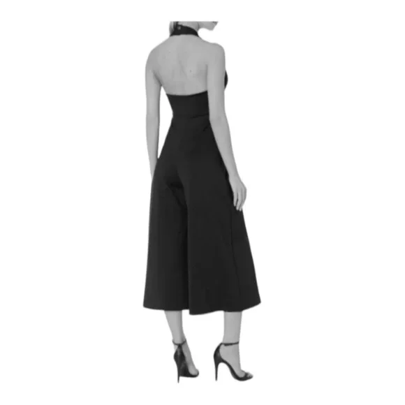 Susana Monaco Sleeveless Halter Neck Wide Leg Jumpsuit - Midnight Blue NWT - Picture 4 of 6